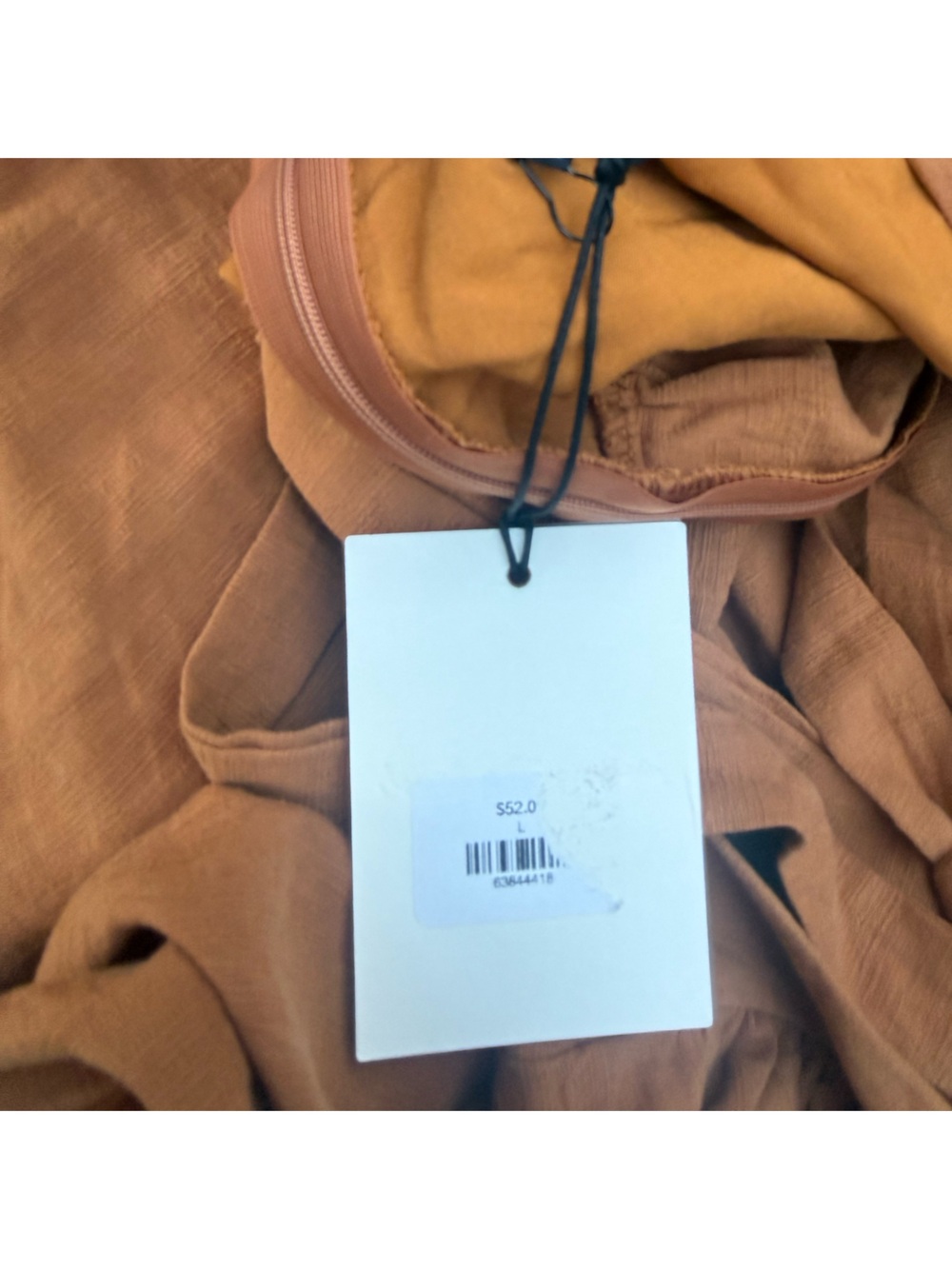 Jacquie The Label Babydoll Puff-Sleeve Square Neck Dress in Sienna. Size Large - Picture 5 of 7